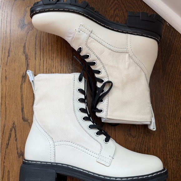 Rag & Bone White Combat Boots with Black Details - Picture 3 of 7